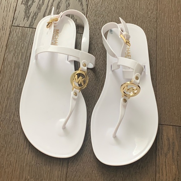 michael kors white jelly sandals